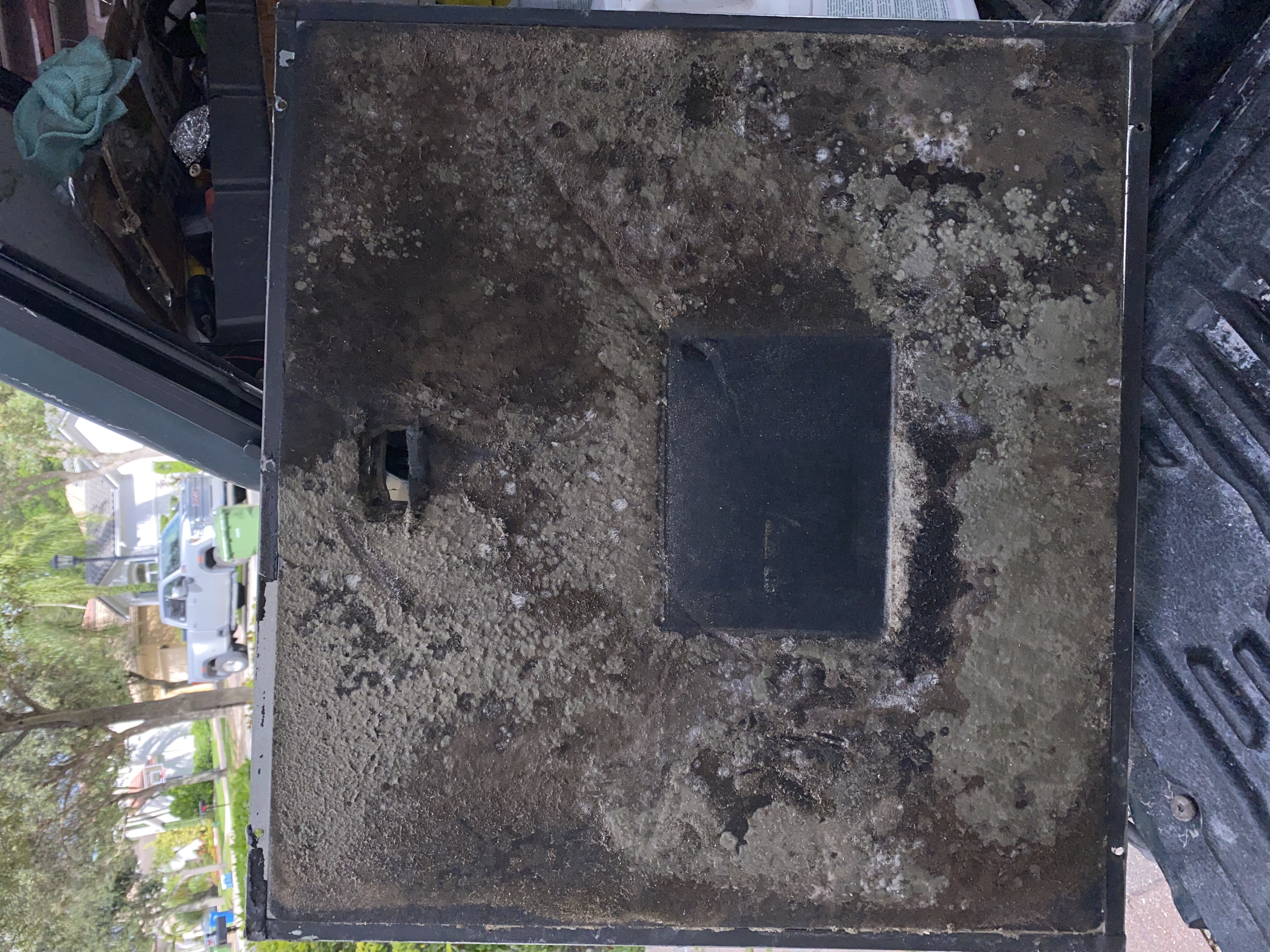 Dirty HVAC return grill covered in lint and pet hair, Golden Gate, FL